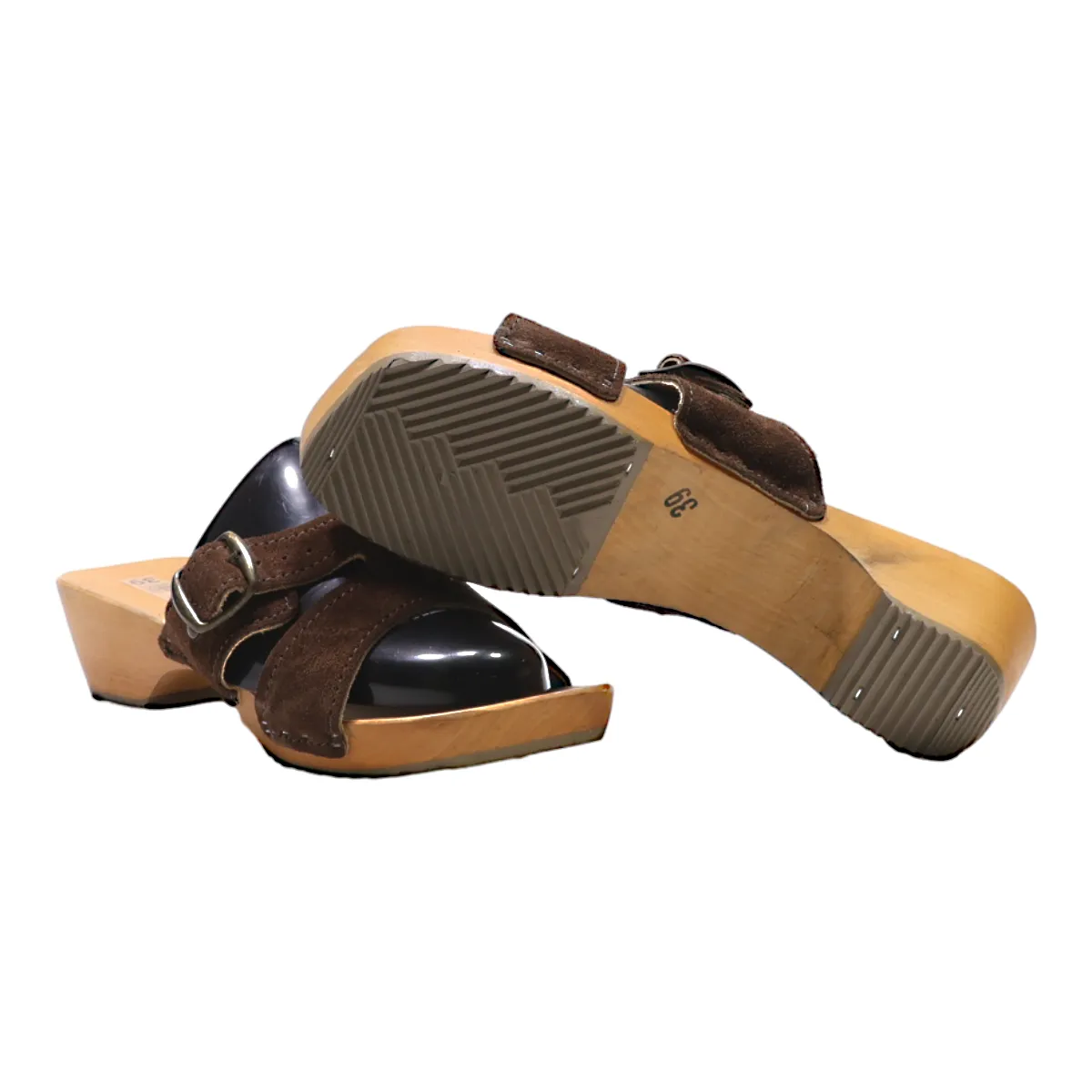 Slider Sandals Brown Suede Womens UK 6