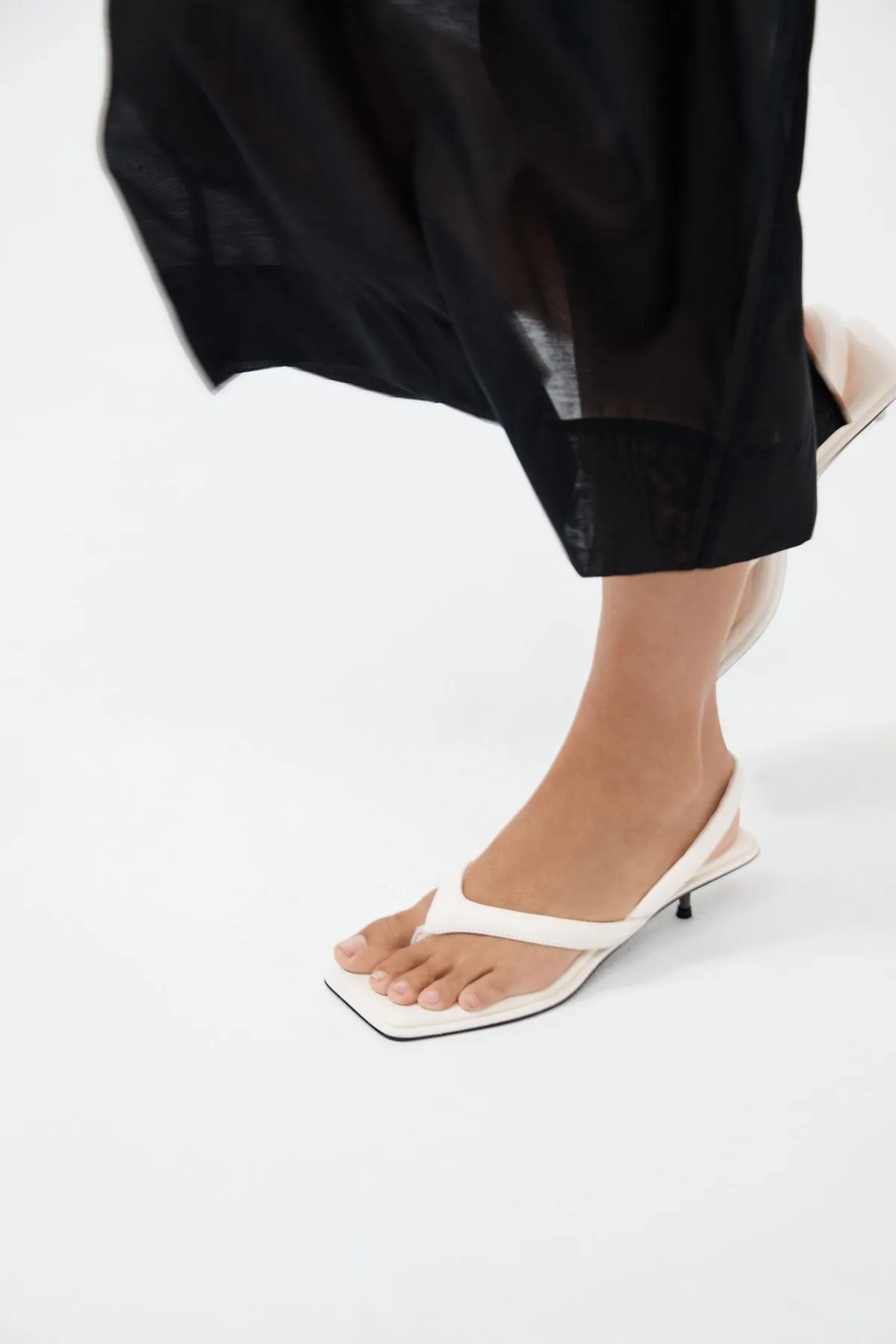Sling Back Thong Heel - Tofu