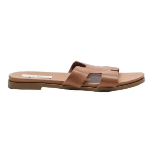 STEVE MADDEN Slider Sandals Brown Leather Womens UK 7.5