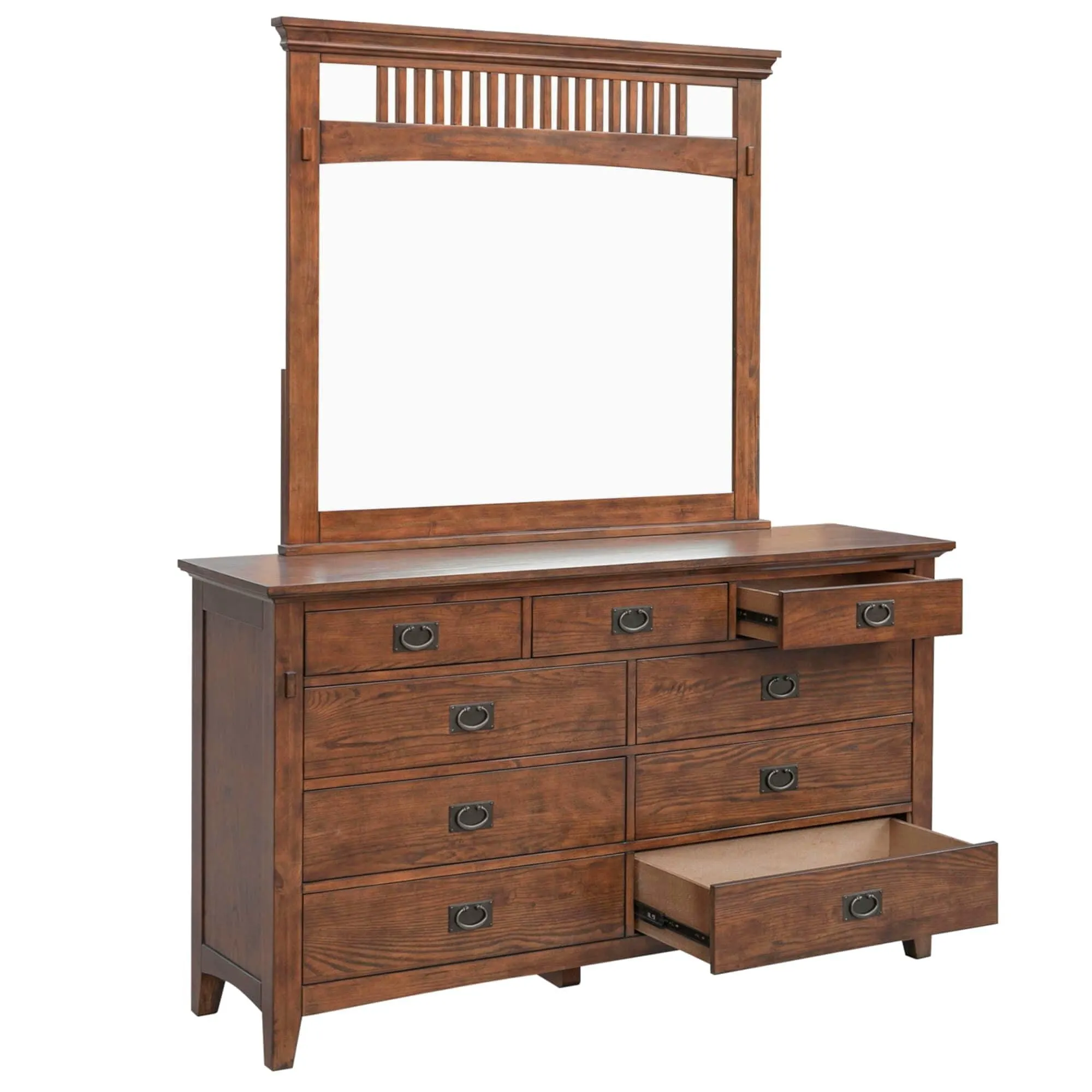 Sunset Trading Mission Bay 5 Piece King Bedroom Set in Amish Brown