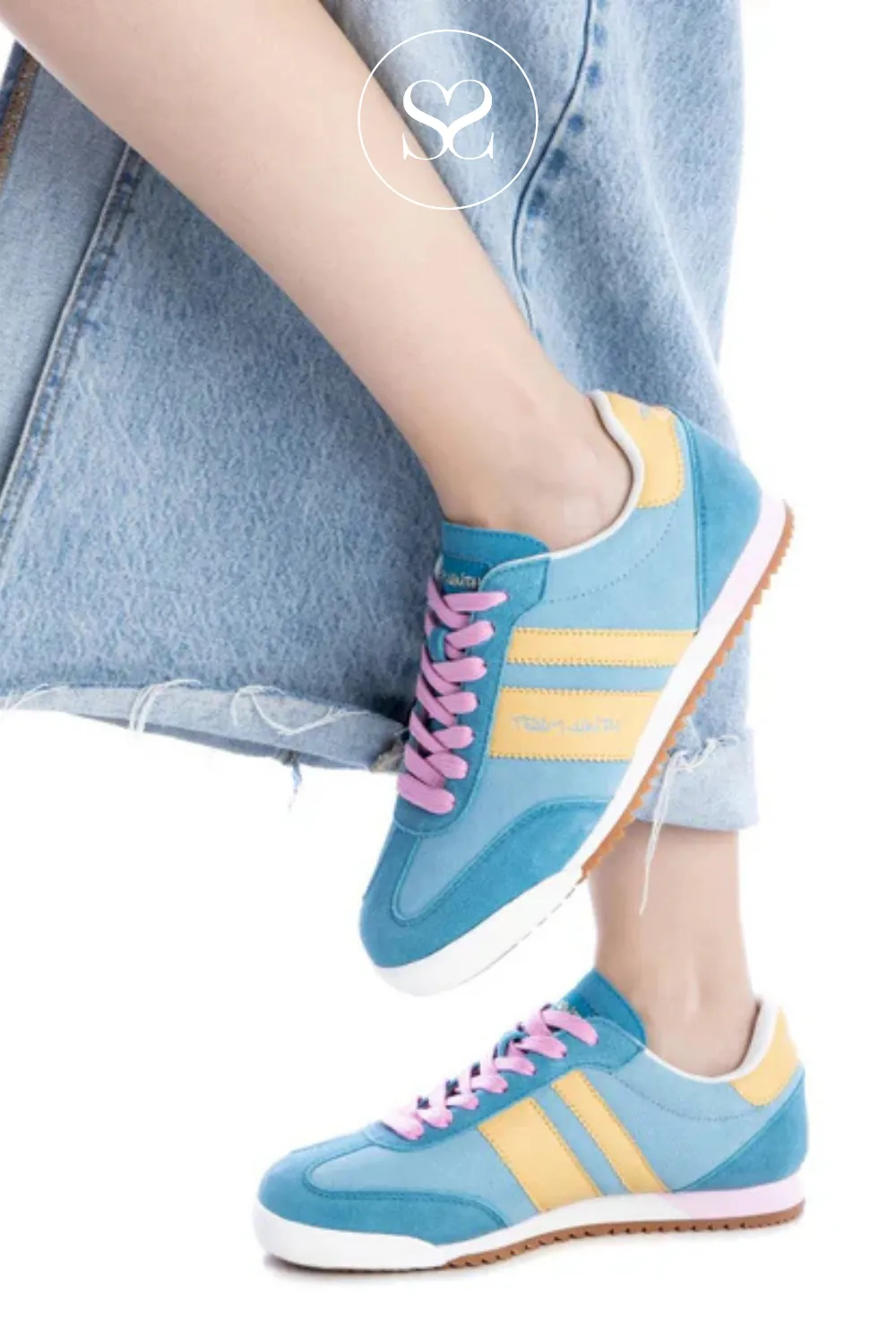 TEDDY SMITH 120132 BLUE SUEDE RETRO TRAINERS