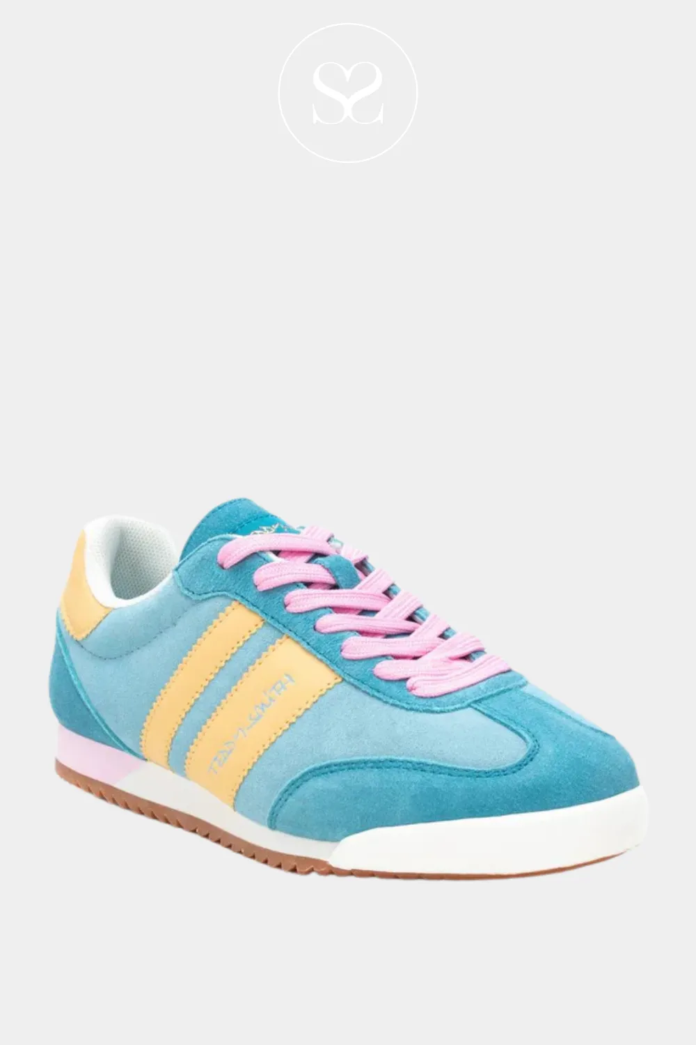 TEDDY SMITH 120132 BLUE SUEDE RETRO TRAINERS