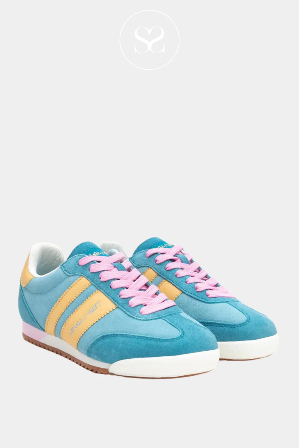 TEDDY SMITH 120132 BLUE SUEDE RETRO TRAINERS