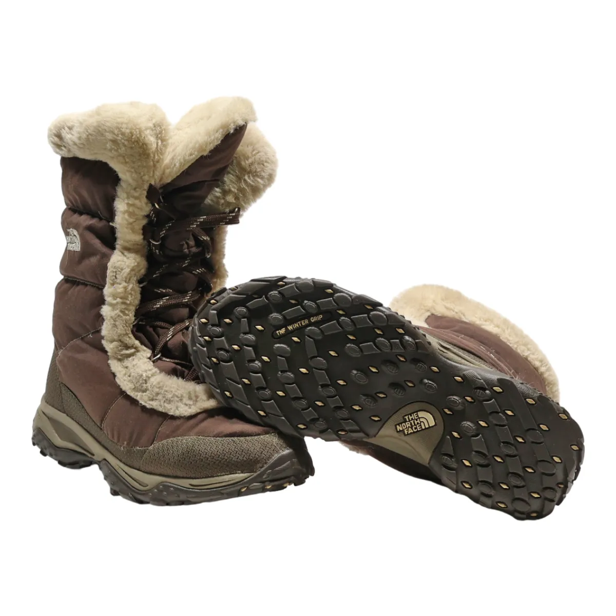THE NORTH FACE Snow Boots Brown Synthetic Womens UK 6