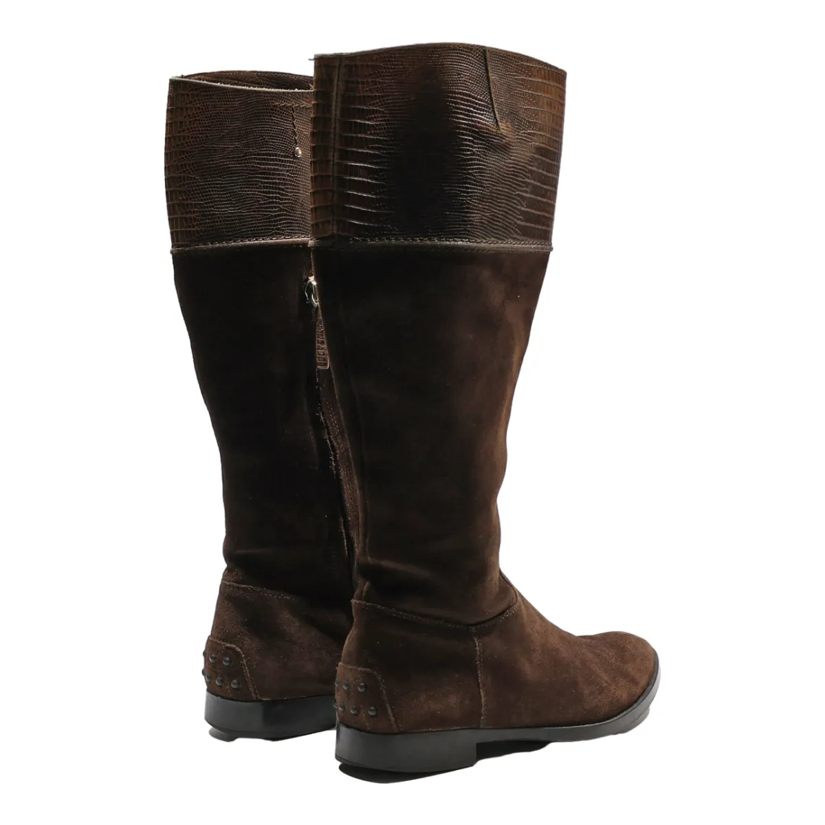 TODS High Boots Brown Leather Womens UK 4
