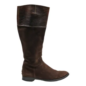 TODS High Boots Brown Leather Womens UK 4