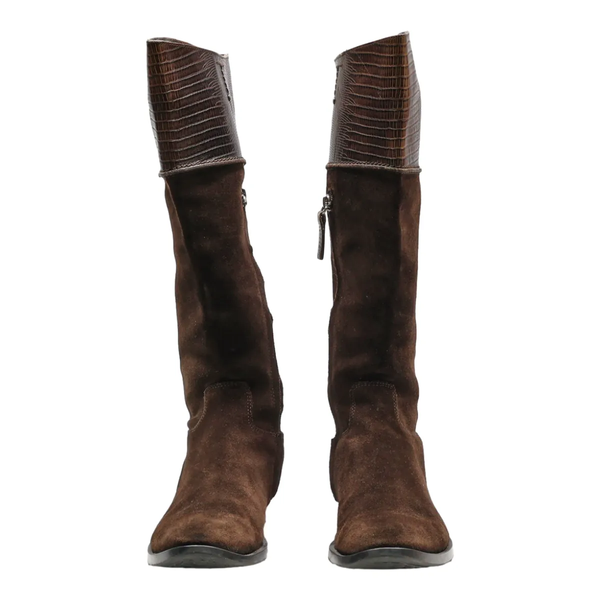 TODS High Boots Brown Leather Womens UK 4