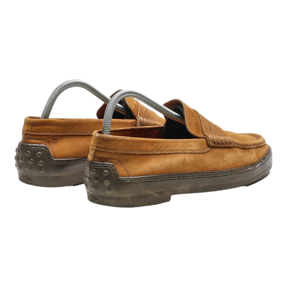 TODS Loafer Shoes Brown Leather Mens UK 7