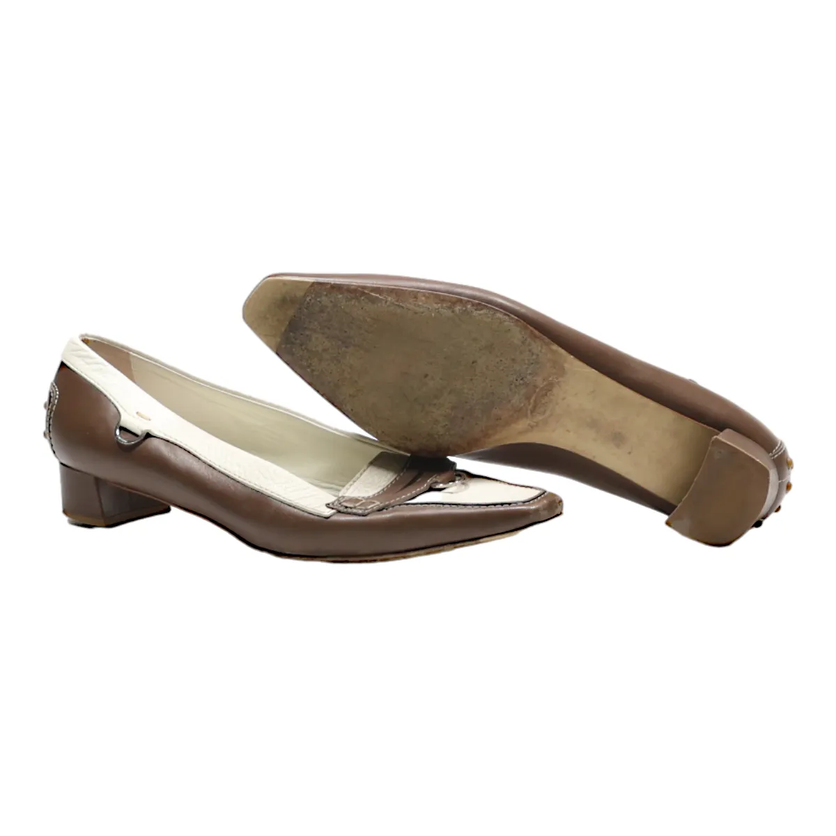 TODS Loafer Shoes Brown Leather Womens UK 6.5