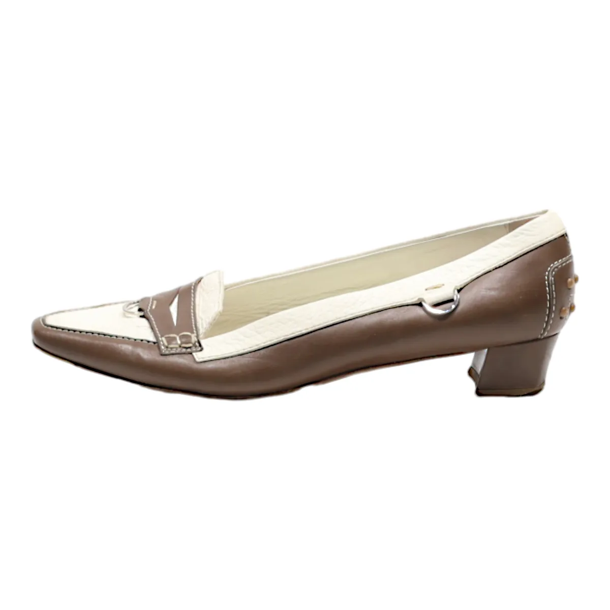 TODS Loafer Shoes Brown Leather Womens UK 6.5