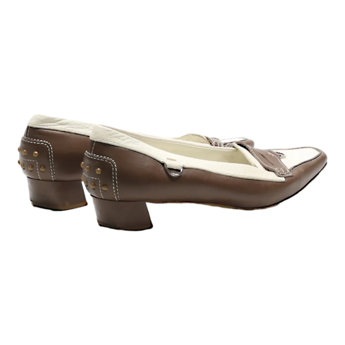 TODS Loafer Shoes Brown Leather Womens UK 6.5