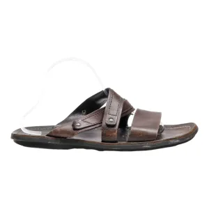 TODS Slider Sandals Brown Leather Mens UK 10