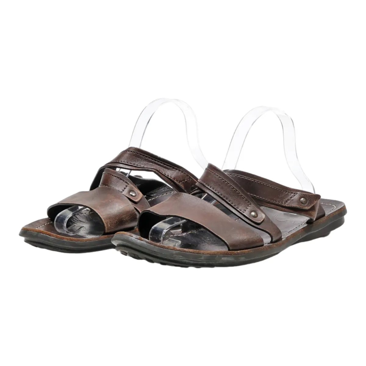TODS Slider Sandals Brown Leather Mens UK 10