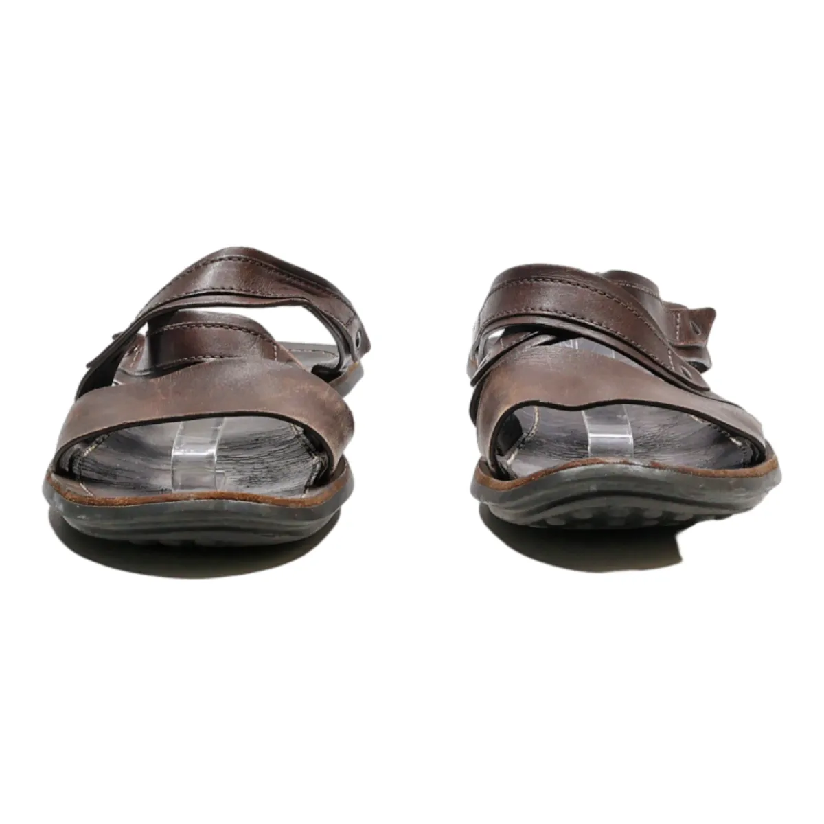 TODS Slider Sandals Brown Leather Mens UK 10