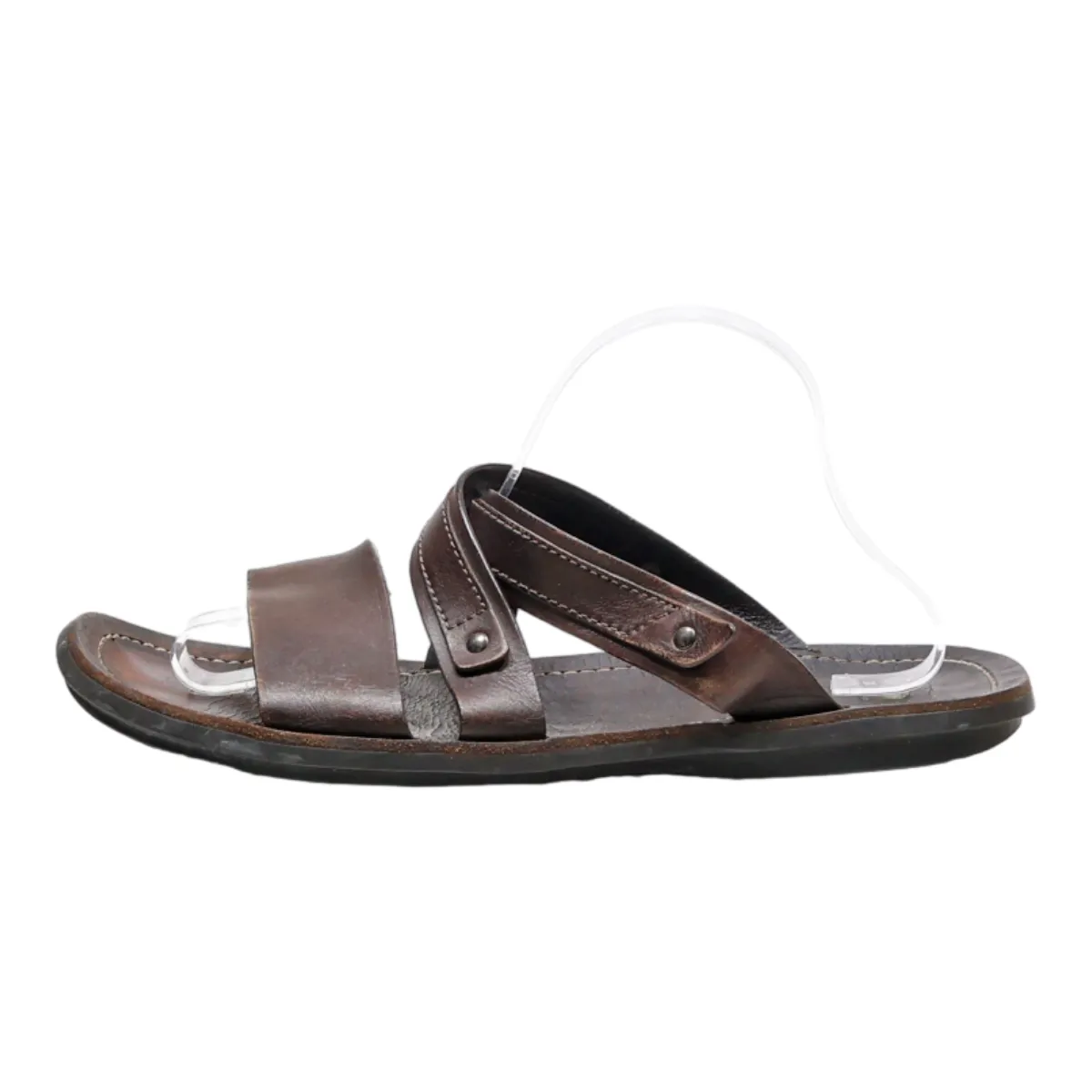 TODS Slider Sandals Brown Leather Mens UK 10