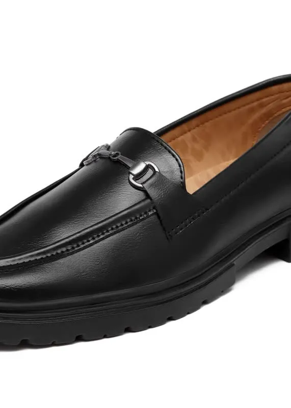 Toro Blu Men's High Heel Thick Sole Chunky Loafer Shoes