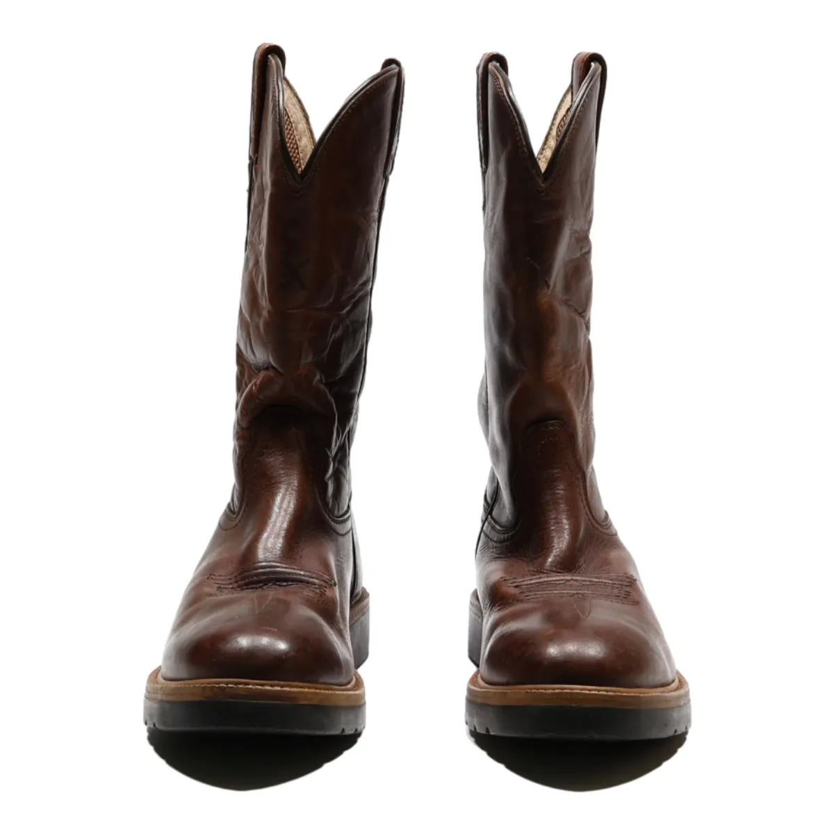 TWISTED WORK BOOTS High Boots Brown Leather Womens UK 5