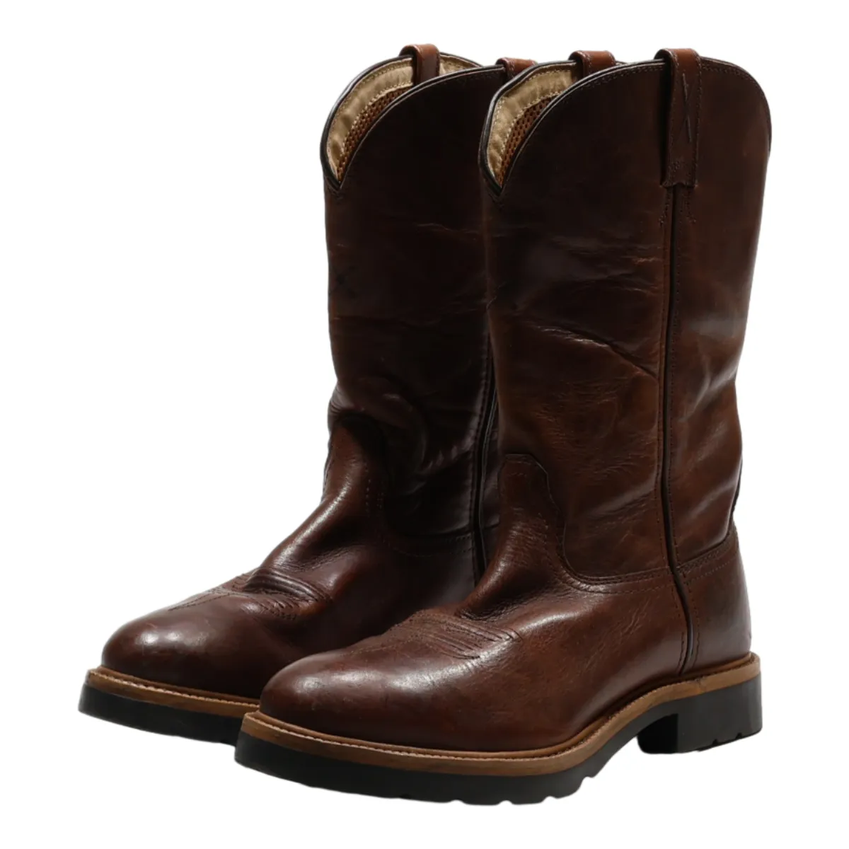 TWISTED WORK BOOTS High Boots Brown Leather Womens UK 5