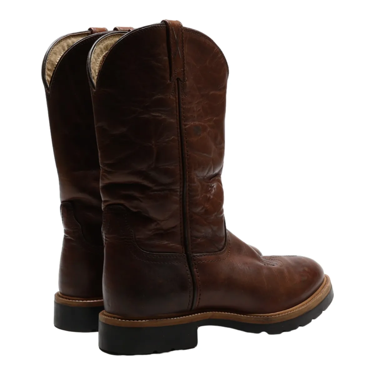TWISTED WORK BOOTS High Boots Brown Leather Womens UK 5