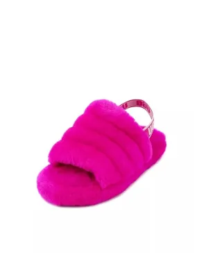UGG (Youth)Girls' Logo Family Matching Fluff Yeah Fur Slides 6 M US