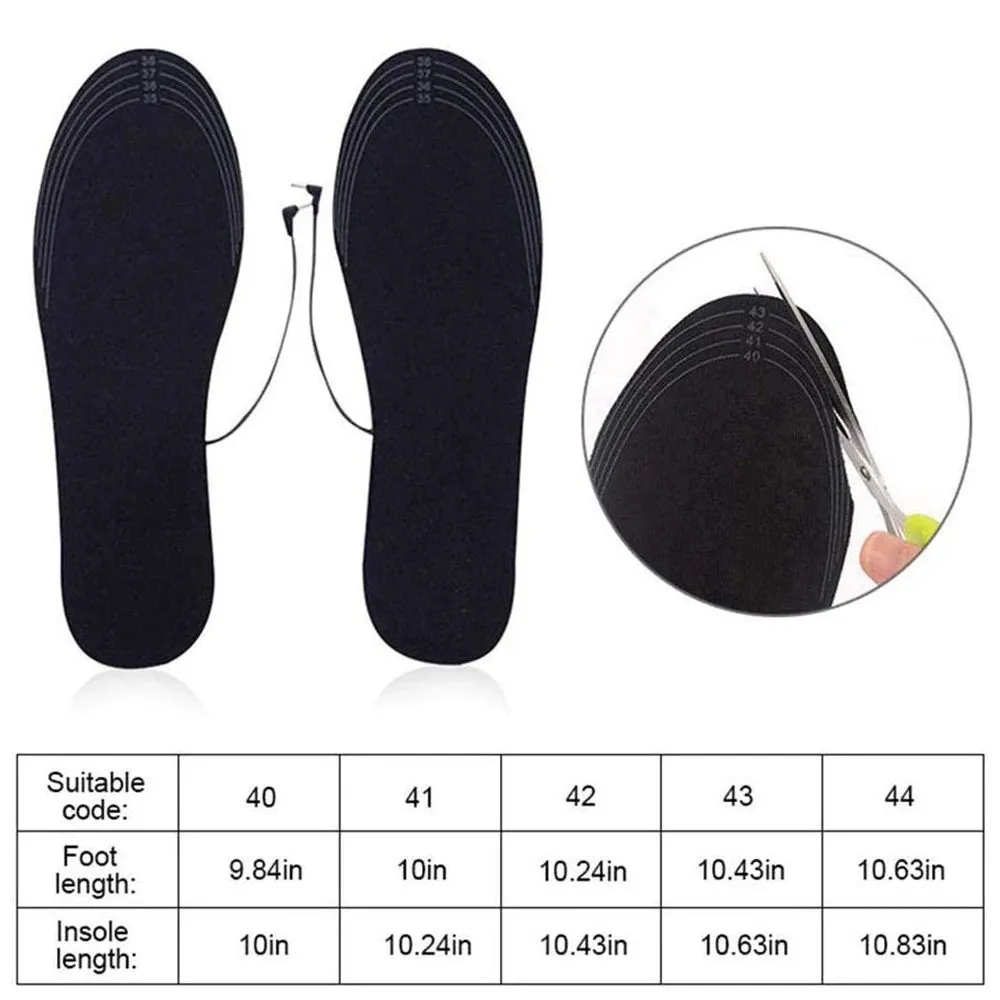 USB Rechargeable Heated Insoles - Custom Fit Winter Foot Warmers!