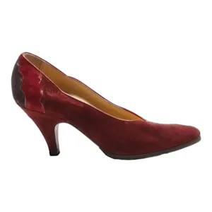 VALERIO VALENTINI Pump Heels Maroon Leather Womens UK 2