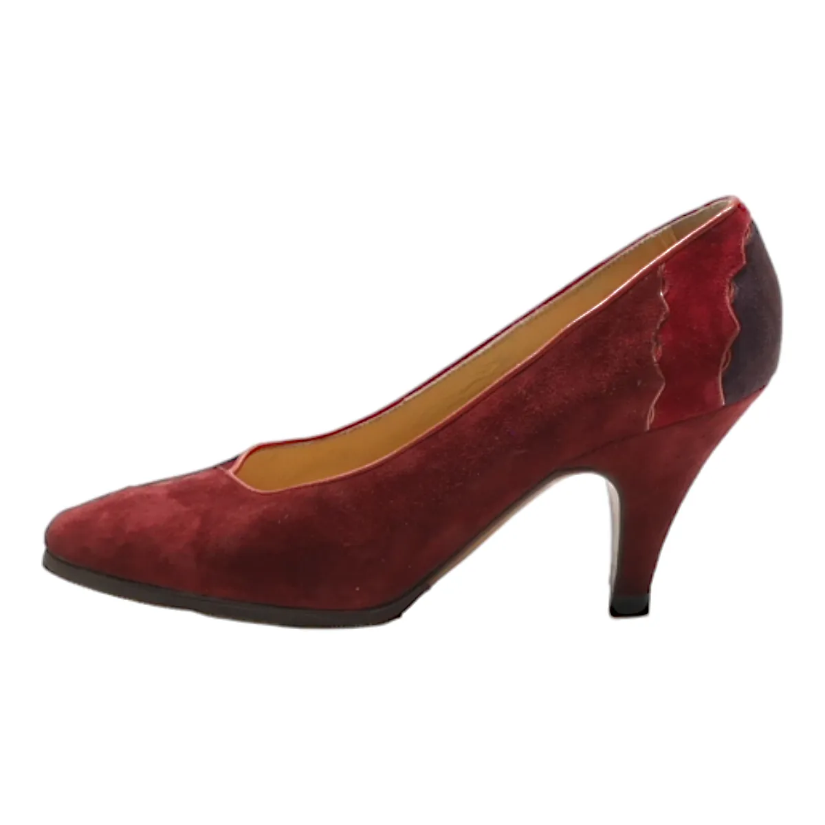 VALERIO VALENTINI Pump Heels Maroon Leather Womens UK 2