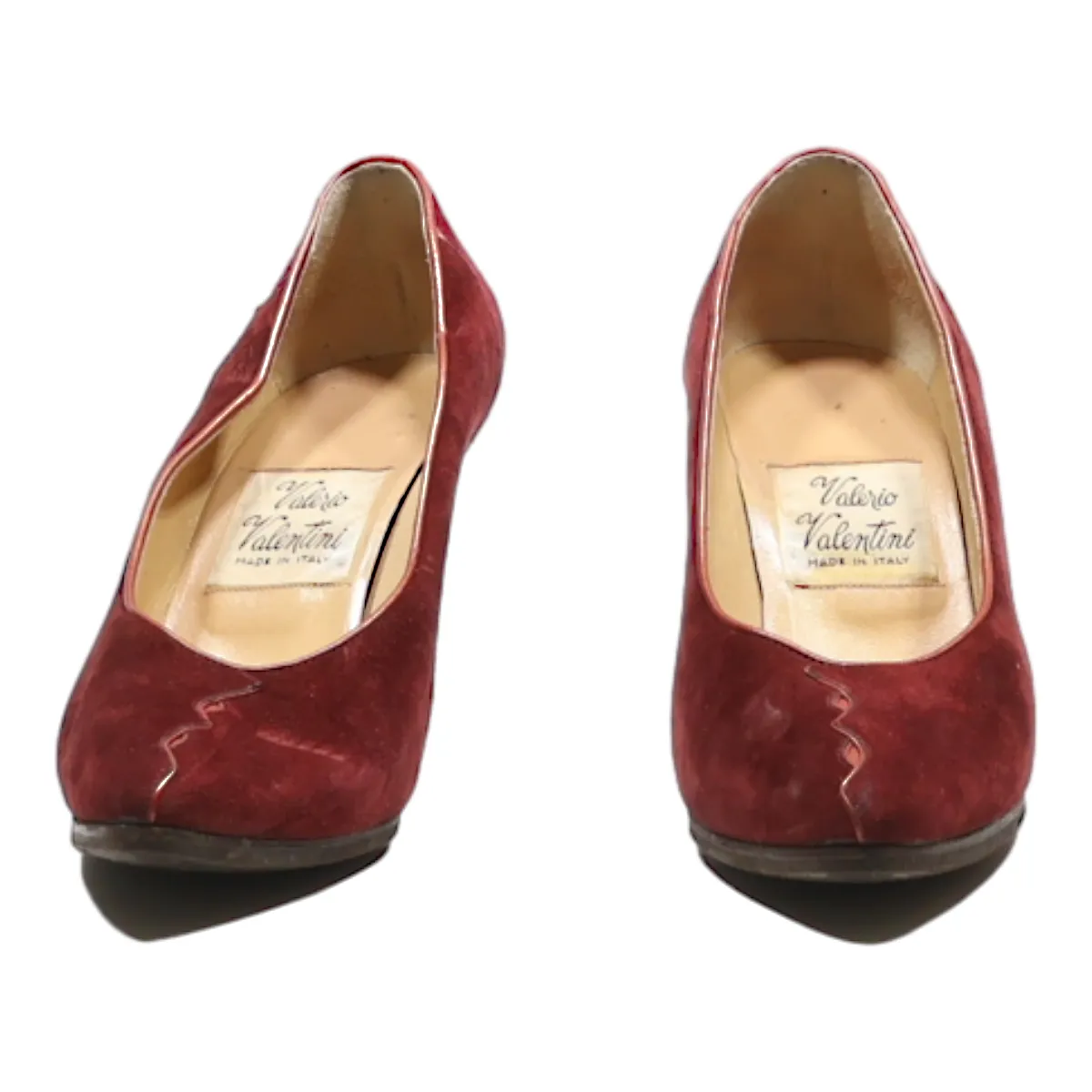 VALERIO VALENTINI Pump Heels Maroon Leather Womens UK 2