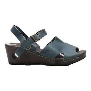 Wedge Heels Blue Suede Womens UK 8