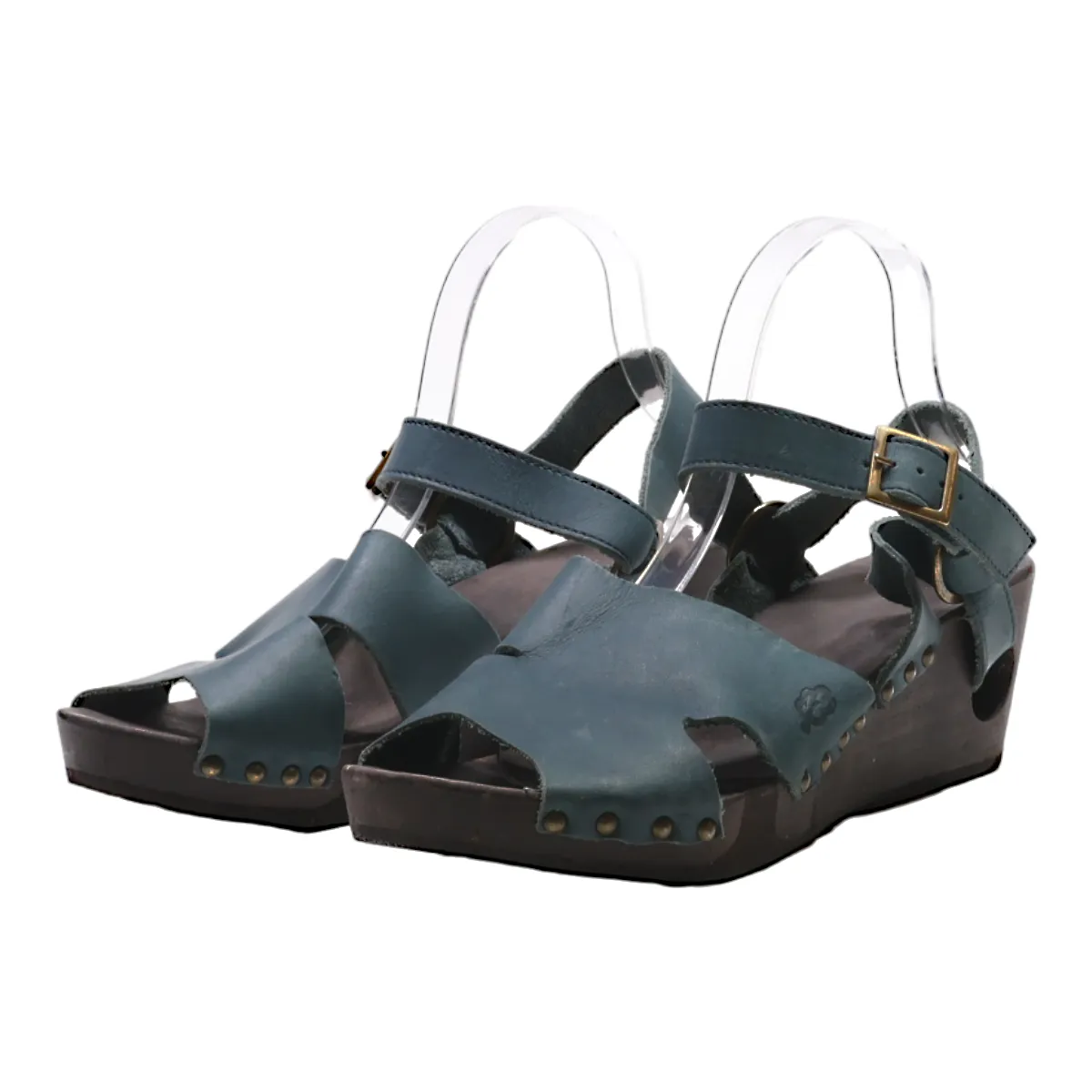 Wedge Heels Blue Suede Womens UK 8