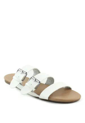 White Strappy Flat Sandals