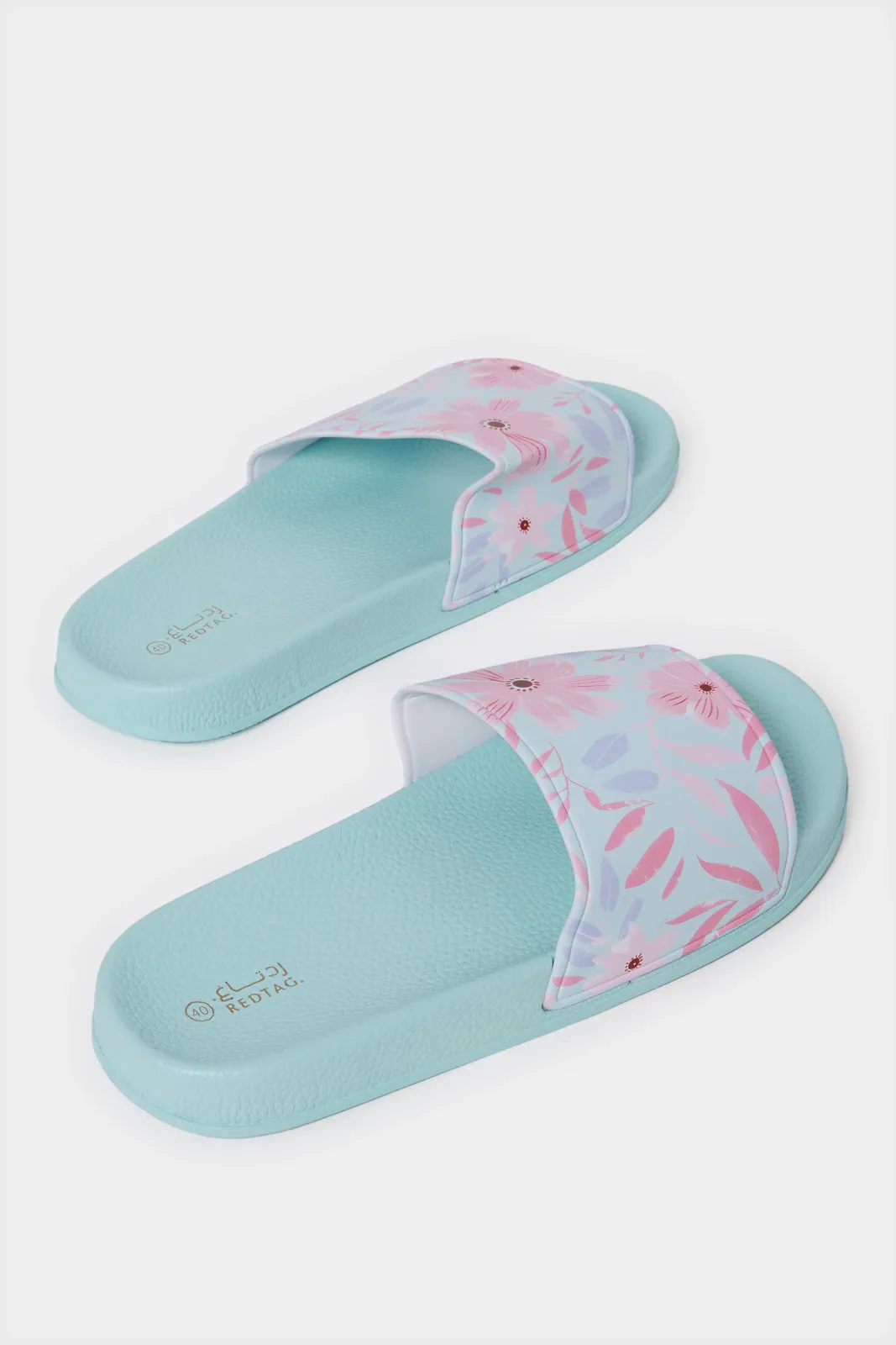 Women Blue Floral Print Slppers