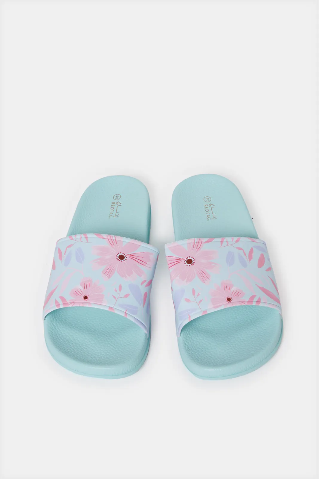 Women Blue Floral Print Slppers