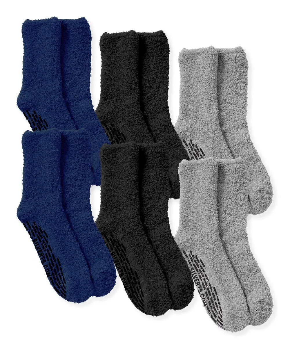 Women’s & Men’s Non Skid Hospital Socks - 6 Pack Slipper Socks