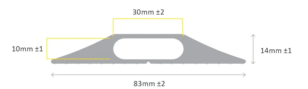 Yellow Hazard Strip Floor Cable Protector 9m