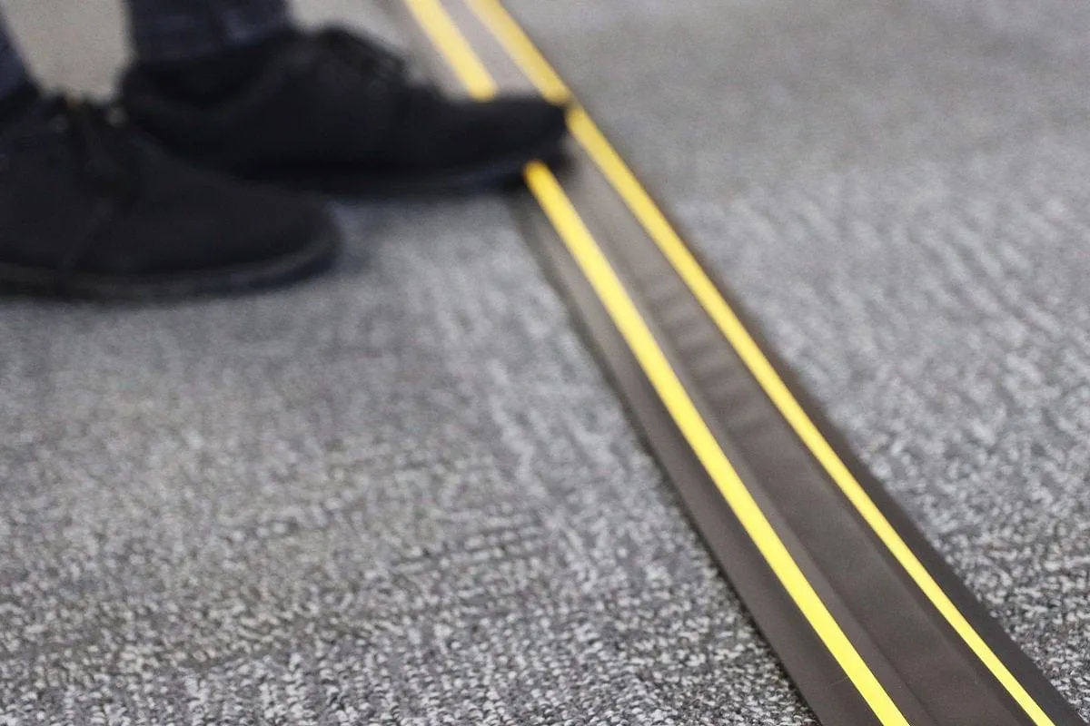 Yellow Hazard Strip Floor Cable Protector 9m