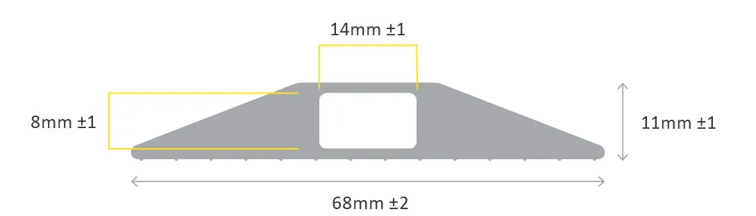 Yellow Hazard Strip Floor Cable Protector 9m