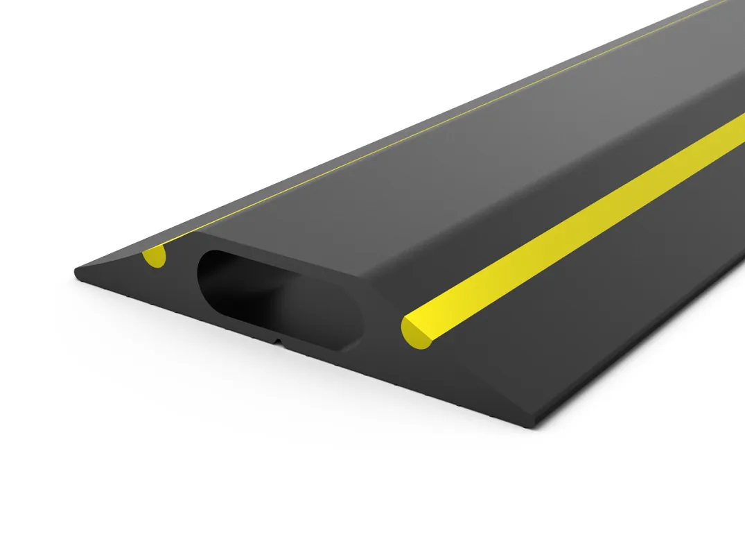 Yellow Hazard Strip Floor Cable Protector 9m