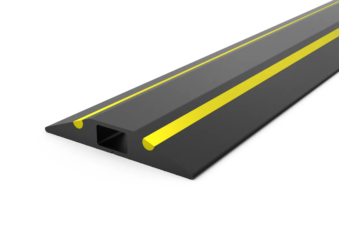 Yellow Hazard Strip Floor Cable Protector 9m