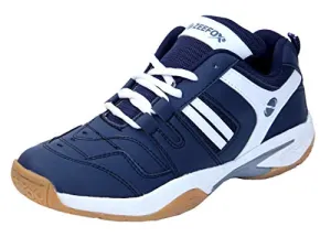 ZEEFOX Ryder Men's (Non-Marking) PU Badminton Shoes Navy Blue